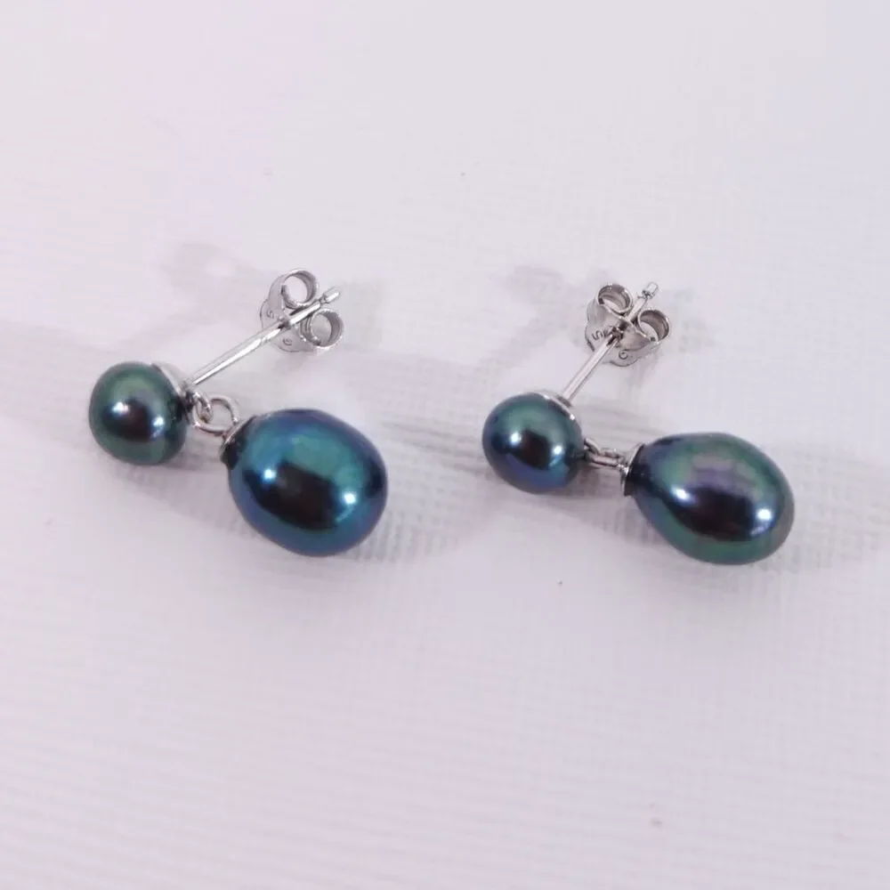 Fresh water Peacock Pearl Dangle Earrings